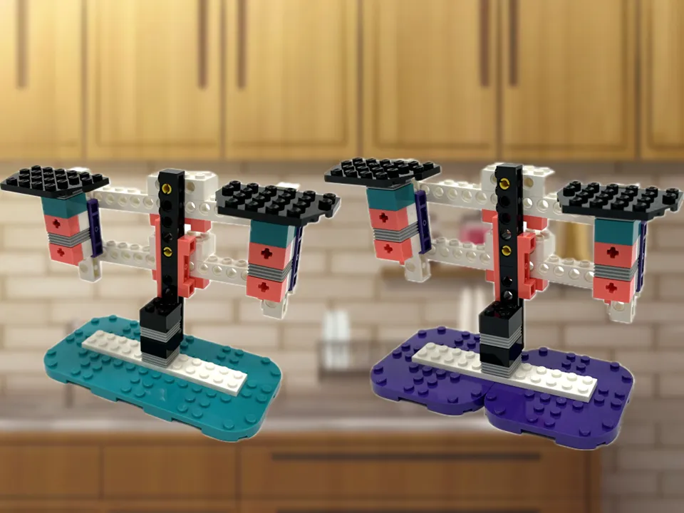 LEGOブロックで製作した天秤ばかり